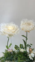 Fournitures de mariage M21, décoration de lieu de rendez-vous, fleuriste, fleurs de pivoines géantes artificielles, fleurs en organza à déplacement automatique pour vitrine