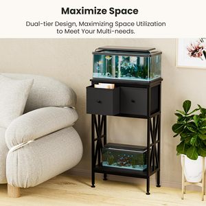 Support d'<span class=keywords><strong>aquarium</strong></span> de bureau à domicile noir robuste support de réservoir de poissons avec armoire de rangement de prise de courant tortue réservoir Reptile Terrarium - Product Image 4