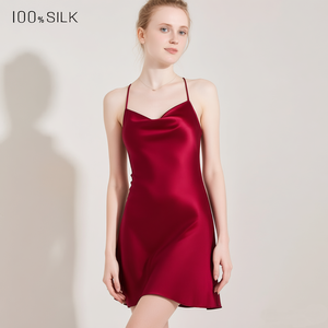 Pijamas de Seda de Morera 100% Pura de Lujo al por Mayor para Mujer, Elegantes, Transpirables, Lisos, Suaves, Bata, Camisón, Moda de Verano - Product Image 4