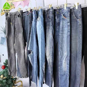 Chất lượng tốt sử dụng quần áo trong kiện Hàn Quốc người đàn ông jeans quần thứ hai tay quần áo trong Container