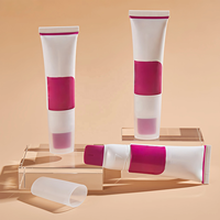 Tubo cosmetico ovale funzionale in plastica con tappo applicatore massaggiante in silicone per maschera viso e crema depilatoria