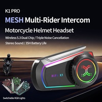 Casque de moto avec interphone K1 Pro, communication entre jusqu'à 10 motards pour les voyages en groupe, portée de communication de 600 m par motard