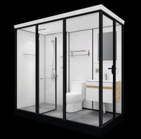 Salle de douche monobloc Prima, unité de toilette et de baignoire intégrée, salle de douche domestique à séparation sèche-humide
