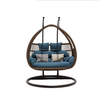 Fauteuil suspendu moderne en rotin PE avec coussin imperméable, super confortable, mobilier d'extérieur pour salon, cour, école