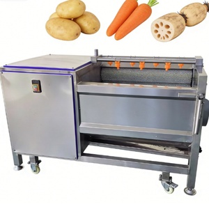 Machine de lavage et de pelage automatique à brosses rotatives pour gingembre, taro et pommes de terre, facile à utiliser, vente directe usine - Product Image 1