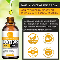 Ausreson OEM Gouttes liquides de Vitamine D3 K2 pour adultes – Soutien immunitaire et santé osseuse – Calcium, Magnésium, Zinc – Gouttes de Vitamine D3 K2 Bio