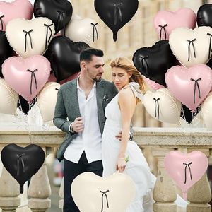 10Pcs/set 18 Inch Heart Shaped Balloon with Bow Ribbon Foil Balloons Set for <strong>Brithday</strong> Baby Shower Valentines Party <strong>Decoration</strong> - Product Image 5