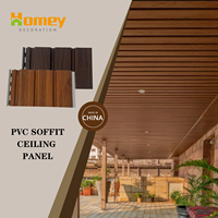 Panneau de plafond en PVC ignifuge à faible coût avec grille de plafond pour la décoration de toitures intérieures/extérieures des centres commerciaux et des hôtels