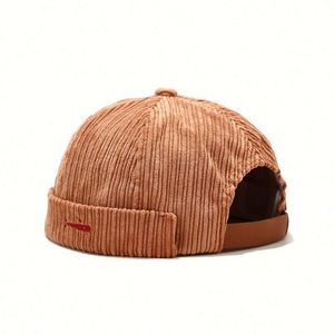Men Women Retro Literary <b>Small</b> Docker Hat Corduroy Trend Street Hip-Hop Cotton Docker Hat with Custom Embrodidrey logo - Product Image 4