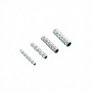 S925 Sterling Silver 10mm Crimp <b>Spacer</b> Beads Patterned End Tube DIY Jewelry Making Bracelet Accessories Anti-Tarnish - Product Image 4