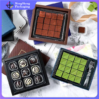 Boîtes à bonbons en carton noir de qualité supérieure avec revêtement UV, tiroir, fenêtre, plateau, merci, souvenirs, chocolat, boîte cadeau pour la Saint-Valentin