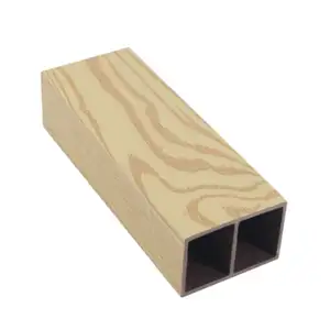 interior cladding square flexible hollow wpc tube faux beams decoration plastic wood composite WPC square tube piping