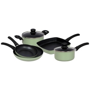 Fusion Green 7 Piece <b>Cookware</b> <b>Set</b> Nonstick Pots And Pans With Lids For Stovetop Use - Product Image 1