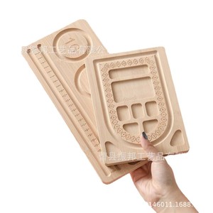 Wooden Jewelry Beading Tray Multi Compartment Solid <b>Wood</b> Design Tray With Dial For Bracelet Making DIY Crafting - Product Image 1