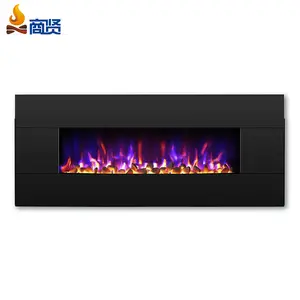 New Arrival Modern Led Living Room Black Fireplace with Timer Recessed and Hanging Wall Mounted Electric Fireplace For Sale