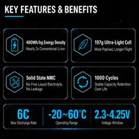 Prix Compétitif - Cellule de Batterie à État Solide 480Wh/kg - 22000mAh 3.7V 6C - Ultra Légère pour Grands Packs de Drones et Modules EVTOL