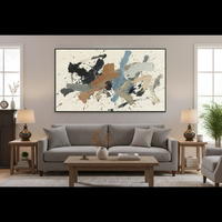Peinture à l'huile abstraite faite à la main sur toile, personnalisée, en gros, imperméable et écologique, pour décoration murale de salon et de maison