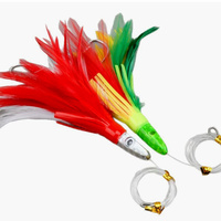 LureStorm 6,5 pouces/165 mm/46 g Jupe en plumes douces UV, appâts artificiels pour la pêche en eau salée, pêche en mer profonde, pêche en bateau, thon