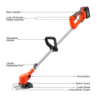Desbrozadora Inalámbrica de 21V con Batería de Litio, Herramienta para Cortar Hierba, Cortadora de Césped sin Cable