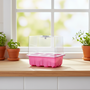 Nouvelle boîte de <span class=keywords><strong>semis</strong></span> multifonctionnelle en PET durable et écologique à 6 ou 12 trous avec couvercle haut, idéale pour la culture domestique et le jardinage à domicile (en option) - Product Image 1