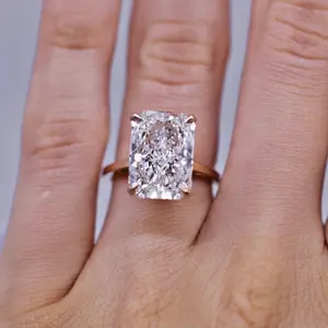 Customized 14K 18K Gold Ring 2 Carat Radiant Cut Lab Grown Diamond Jewelry Rings Engagement Wedding Solitaire Diamond Ring