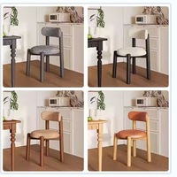 Chaise de salle à manger moderne en cuir résistant aux griffures de chat, avec revêtement en fausse fourrure d'agneau, structure en bois massif, chaise d'appoint robuste pour restaurant, hôtel, café
