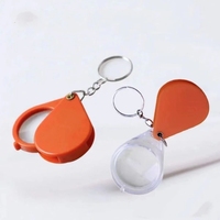 Portable Folding 10X Magnifying Glass Keychain Magnifier 10 Times Magnification Degeneration Seniors Reading Inspection Jewelry