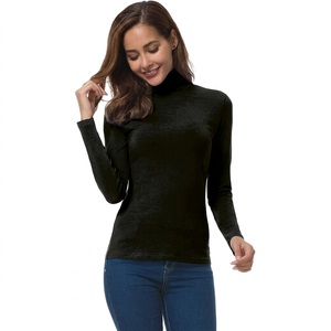เสื้อสเวตเตอร์คอเต่าแขนยาวสำหรับผู้หญิง สีพื้น ผ้าโพลีเอสเตอร์ ระบายอากาศได้ดี สไตล์มินิมอลสำหรับฤดูใบไม้ร่วง - Product Image 3