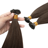 Extensions de cheveux humains Remy russes à kératine double épaisseur à pointe plate Qingdao HAOHAO