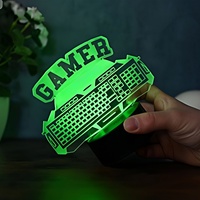 Lampe de bureau de salle de jeux 3D personnalisée avec contrôle tactile et capteur, lampe de chevet LED multicolore, décoration moderne, cadeau d'anniversaire