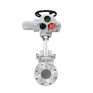 Motorized Slide Gate Valve Stainless Steel304 ANSI Flange Intelligent Modulating Multi-turn Motorized Electric Knife Gate Valve