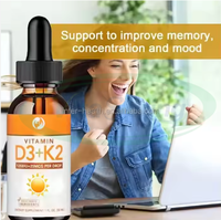 VitaSpring OEM Gouttes liquides de Vitamine D3 et K2 pour la santé osseuse et le renforcement immunitaire – Complément alimentaire Vitamine D3 K2 en gouttes liquides