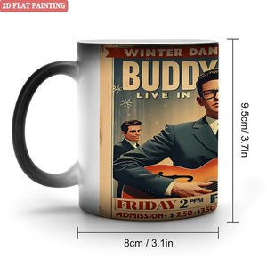 <b>Ceramic</b> <b>Mug</b> 11oz Heat Sensitive Color Changing Cup Frosted Black Daily Use - Product Image 1