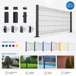 Moderner Anthrazitgrauer 3D-Zaun Gebogener Geschweißter Drahtgitterzaun PVC-Beschichteter Sicherheits-Metallgitterzaun für Villa und Garten - Product Image 3