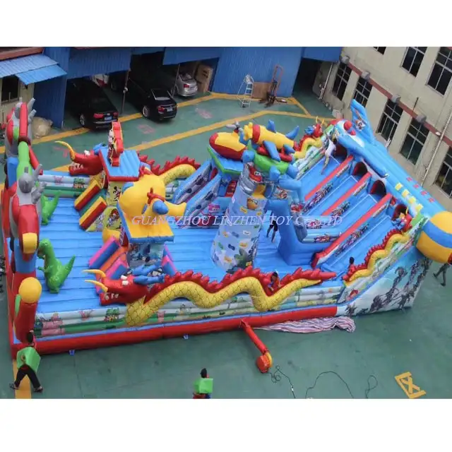 Parque de Atracciones inflable gigante con tobogán, parque de atracciones