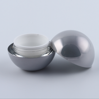 Beau pot de crème cosmétique vide en acrylique en forme de boule à double paroi 5ml 15ml 30ml 50ml 100ml