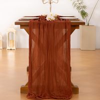 Nouveau chemin de table en gaze de coton de luxe, écologique et personnalisable pour la décoration de Noël et de mariage, usage domestique et hôtelier