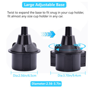 Support de tasse pliable manuel noir personnalisé Huyo, rotatif à 360°, réglable, multifonctionnel, avec plateau de rangement et extension pour porte-gobelet - Product Image 5