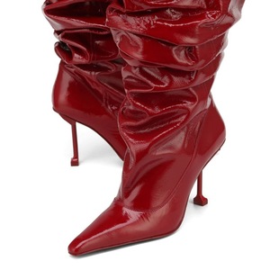 2024 Wrinkle Sexy Botas De Mujer Thin Heel Midi Calf High Boots for Women <b>Shoes</b> - Product Image 5