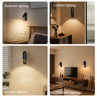 Lampe de nuit LED cylindrique sans fil rechargeable EGH avec détecteur de mouvement pour chambre, maison, cuisine, lampe à induction corporelle