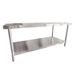 Table de travail industrielle de haute qualité Table en acier inoxydable à <span class=keywords><strong>2</strong></span> couches pour équipement de cuisine - Product Image 5