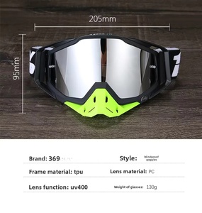 <span class=keywords><strong>Lunettes</strong></span> de protection authentiques JW-1232 pour motocross, unisexe, coupe-vent, monture intégrale en polyuréthane thermoplastique - Product Image 4