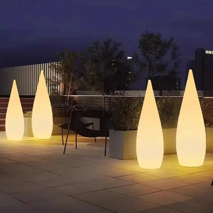 Drip Shaped Decorative Solar Lawn Lights Outdoor LED Furniture Garden Landscaping Dinning Room Decor With 16 Rgb Color