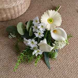 Bouquet de fleurs artificielles Morino, lys blanc Calla, marguerite, décoration de mariage CF02107 - Product Image 3