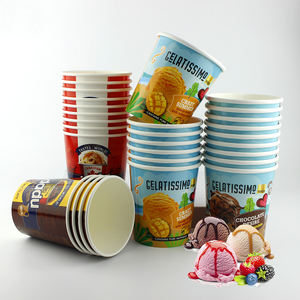Gobelet en papier jetable à paroi simple de 473 ml avec couvercle pour crème glacée, lait, yaourt, nouilles, sucre, sushi, biscuits, hamburgers, emballage alimentaire - Product Image 2