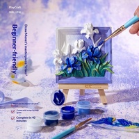 DIY Aimant de réfrigérateur style chinois, peinture en relief 3D, texture plantes et fleurs, peinture à l'huile numérique faite à la main, peint à la main, anniversaire