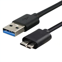 Kabel Y daya kecepatan tinggi USB ganda 3.0 A Male ke mikro USB 3.0 kabel Splitter untuk Hard Disk