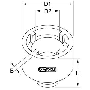KS TOOLS 3/4 "écrous à gorge KM11, goujons internes - Product Image 2