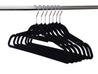 Cintres pantalons en velours Cintres noirs en plastique pour chiffons Cintres personnalisés avec logo Ultra mince gain de place