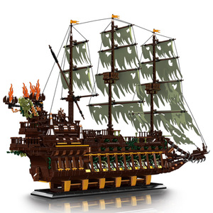 Khuôn king13197 bay người Hà Lan thuyền buồm mô hình cổ điển đồ chơi nâng cấp quy mô 1:8 khối xây dựng nhựa tàu cướp biển Bộ sưu tập - Product Image 1